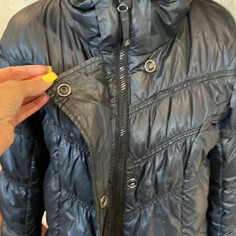 PRANA Deluxe Black Long Hooded Puffer Coat, M! - Picture 12 of 16